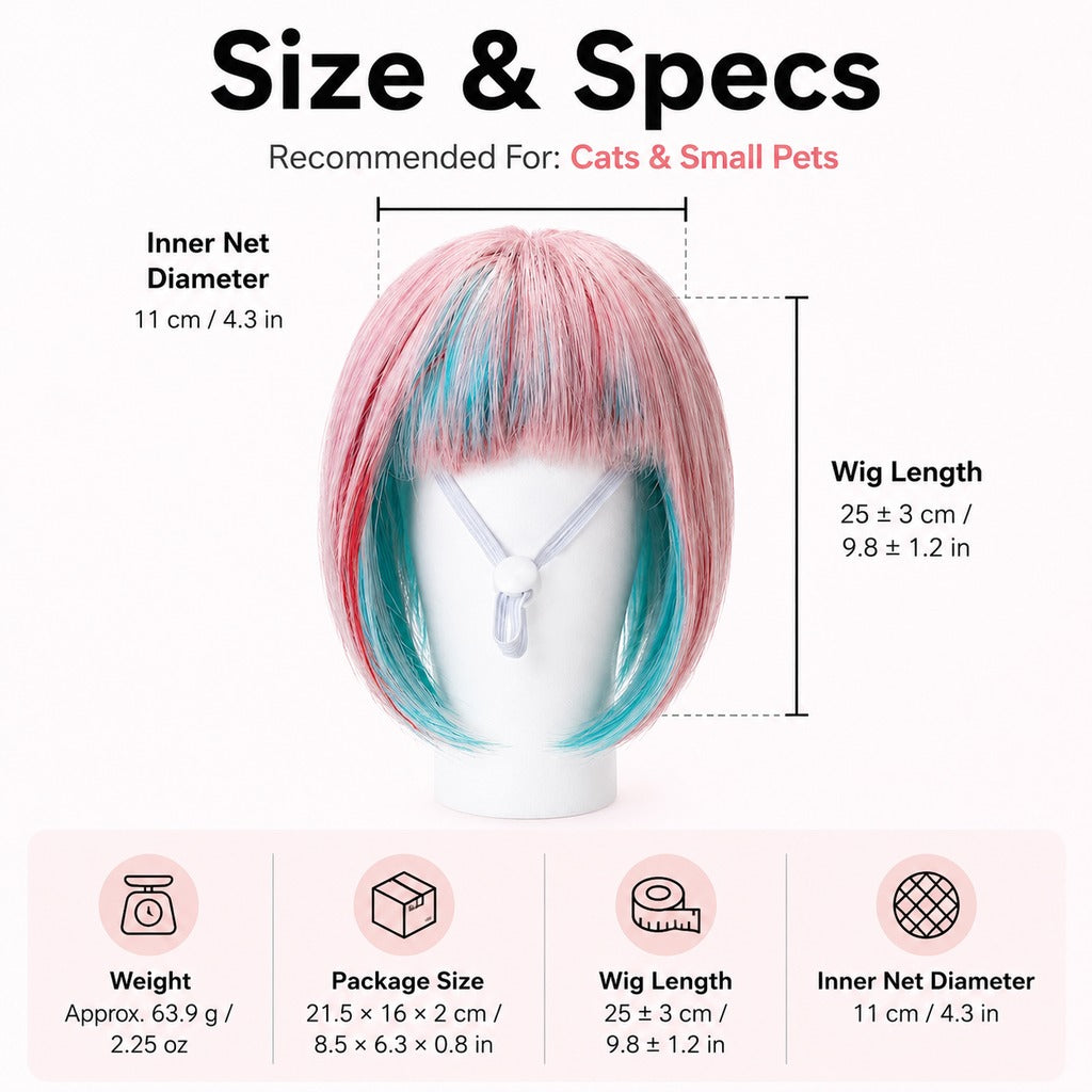 Paws in Awe Pet Cosplay Wig for Cats & Small Pets - Easy Party Photo Prop for Fun Birthday & Halloween Pictures image 10