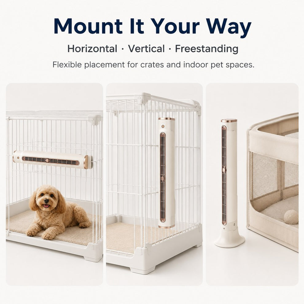 Paws in Awe Rechargeable Pet Crate Cooling Fan - 3-Speed Airflow for Stuffy Dog Kennels & Indoor Pet Spaces image 6