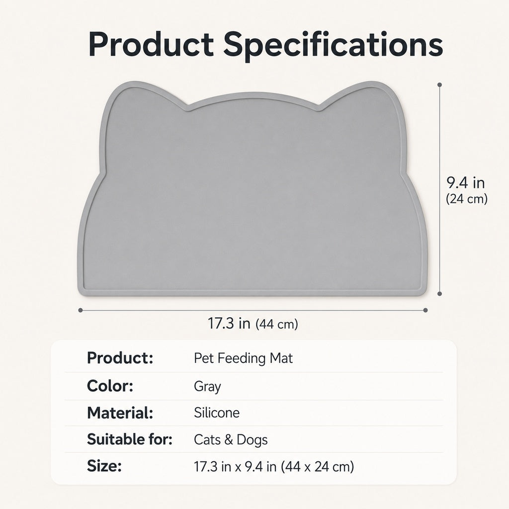 Paws in Awe Raised-Edge Silicone Pet Feeding Mat for Cats & Dogs - Keeps Floors Clean at Mealtime image 9