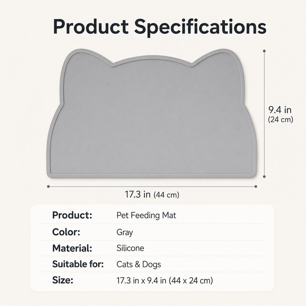 Paws in Awe Raised-Edge Silicone Pet Feeding Mat for Cats & Dogs - Keeps Floors Clean at Mealtime image 9