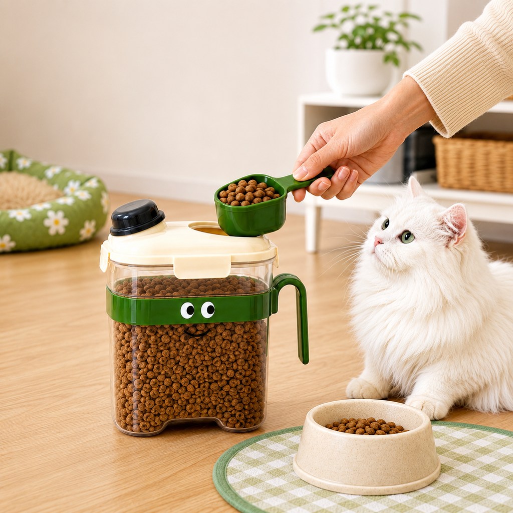 Paws in Awe Sealed Pet Food Storage Container with Scoop for Cats & Dogs - Easy, Mess-Free Daily Feeding image 1