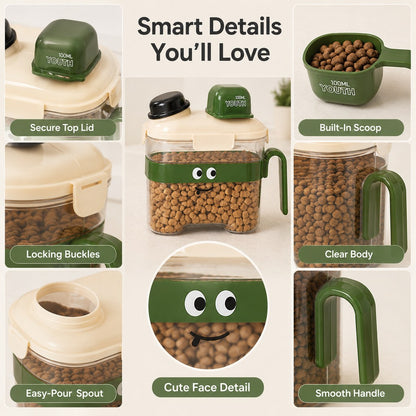 Paws in Awe Sealed Pet Food Storage Container with Scoop for Cats & Dogs - Easy, Mess-Free Daily Feeding image 3
