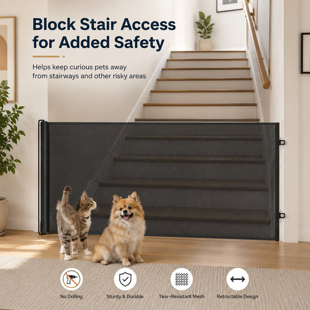 Paws in Awe No-Drill Retractable Pet Gate for Doorways, Kitchens & Stairs - Keep Cats and Dogs Safely Out of Off-Limit Areas image 6