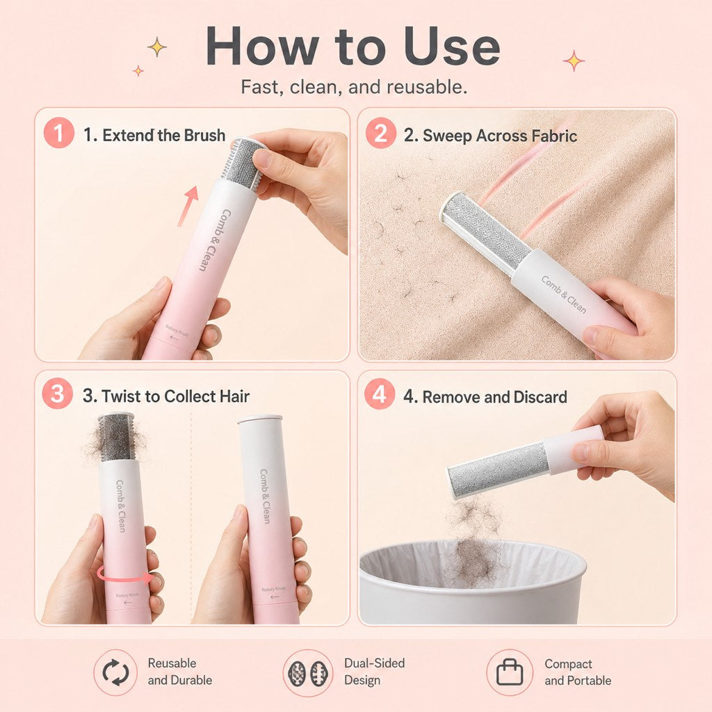 Paws in Awe Self-Cleaning Pet Grooming Comb for Dogs & Cats - Shedding & Hair Removal Brush image 8