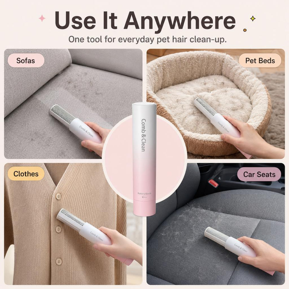 Paws in Awe Self-Cleaning Pet Grooming Comb for Dogs & Cats - Shedding & Hair Removal Brush image 6