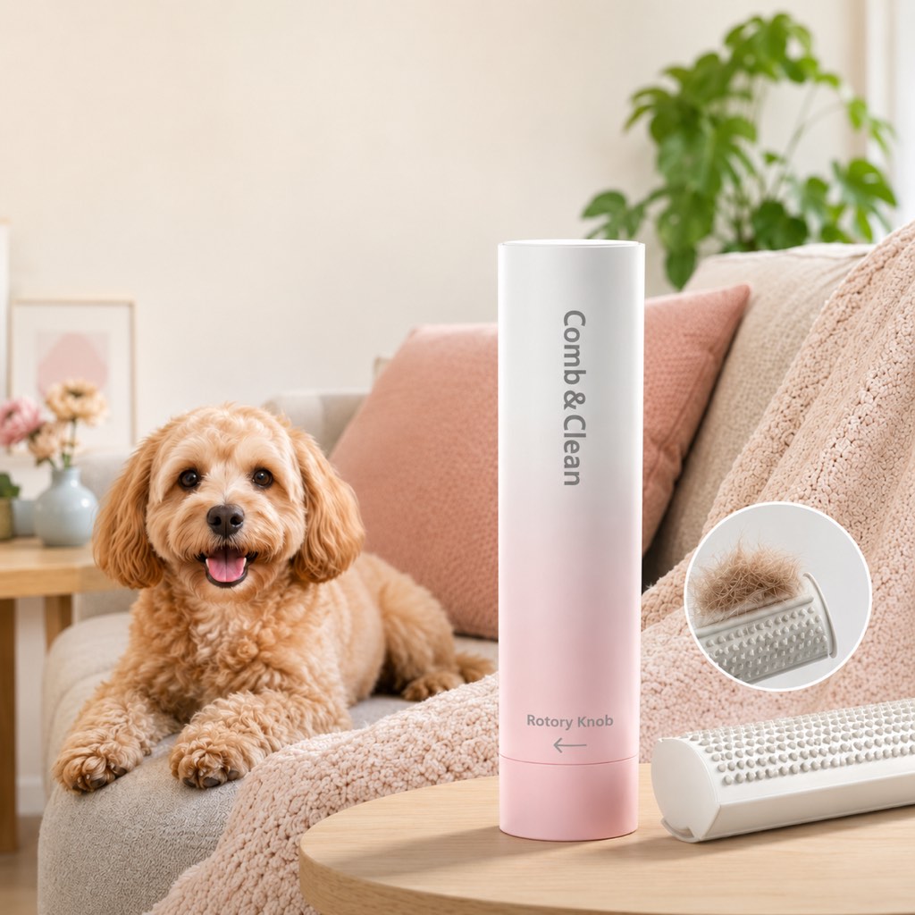 Paws in Awe Self-Cleaning Pet Grooming Comb for Dogs & Cats - Shedding & Hair Removal Brush image 1