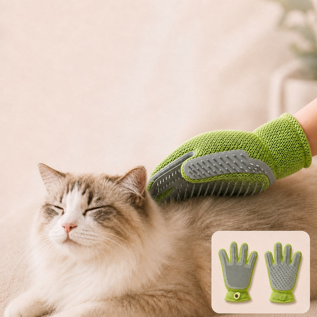 Paws in Awe Dual-Sided Pet Grooming Glove for Couch & Bath Time - Gentle Deshedding, Massage & Fur Cleanup for Cats &Dogs image 13