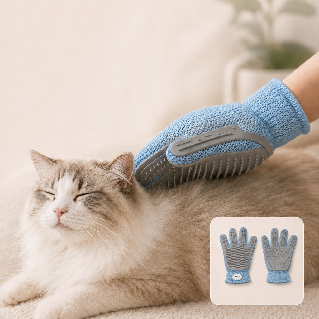 Paws in Awe Dual-Sided Pet Grooming Glove for Couch & Bath Time - Gentle Deshedding, Massage & Fur Cleanup for Cats &Dogs image 12