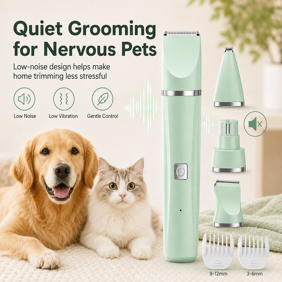 Paws in Awe 4-in-1 Cordless Pet Grooming Trimmer for Dogs & Cats - At-Home Paw, Face & Body Hair Touch-Ups for Nervous Pets image 4