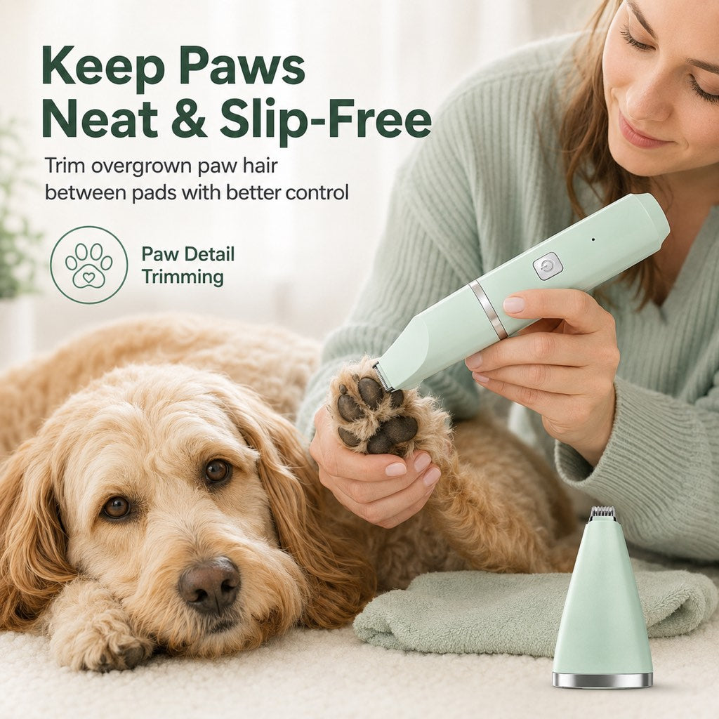 Paws in Awe 4-in-1 Cordless Pet Grooming Trimmer for Dogs & Cats - At-Home Paw, Face & Body Hair Touch-Ups for Nervous Pets image 3
