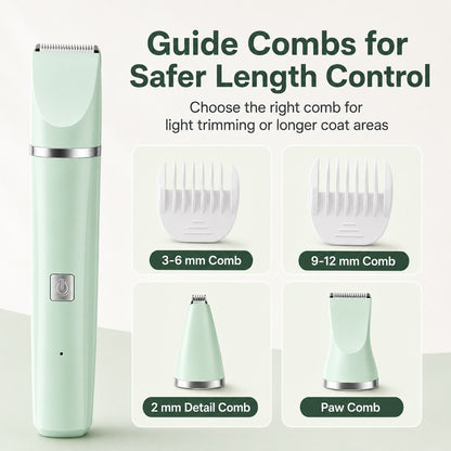 Paws in Awe 4-in-1 Cordless Pet Grooming Trimmer for Dogs & Cats - At-Home Paw, Face & Body Hair Touch-Ups for Nervous Pets image 9