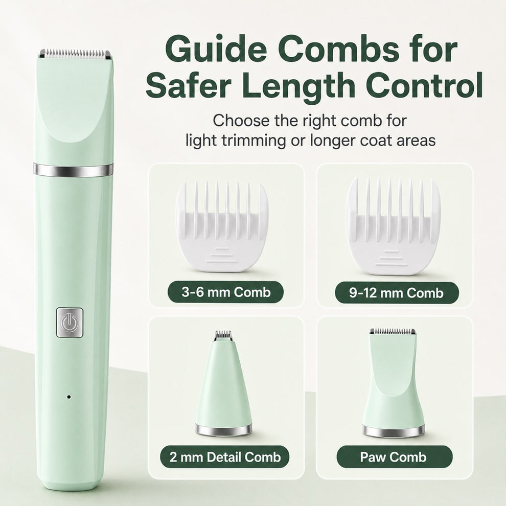 Paws in Awe 4-in-1 Cordless Pet Grooming Trimmer for Dogs & Cats - At-Home Paw, Face & Body Hair Touch-Ups for Nervous Pets image 9