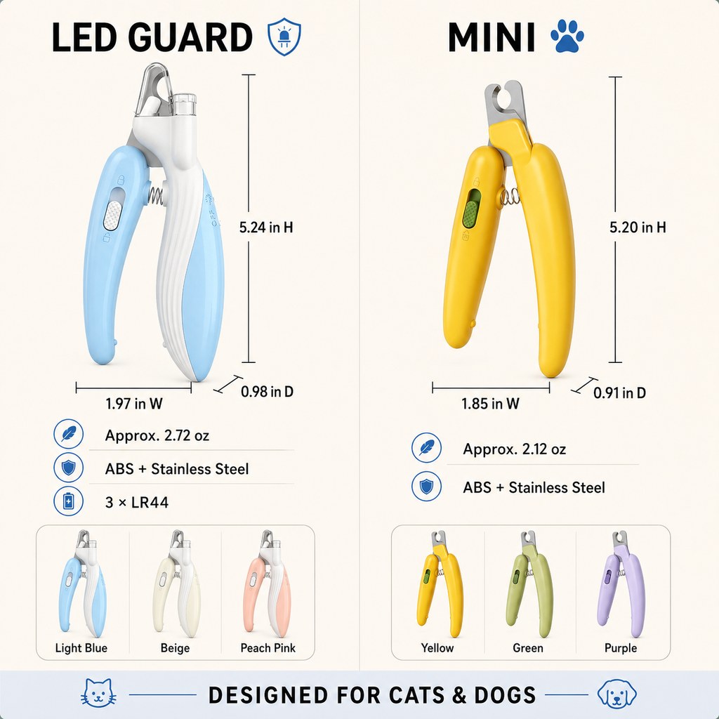 Paws in Awe Pet Nail Clippers for At-Home Grooming – LED Guard & Mini Styles for Cleaner, Easier Dog & Cat Nail Trims image 9