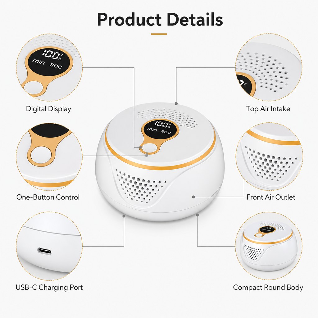 Rechargeable pet odor deodorizer for dog crate and litter box areas