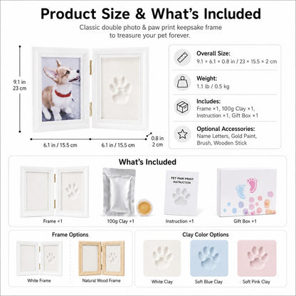 Paws in Awe Pet Paw Print Frame Kit for Dogs & Cats - DIY Keepsake Photo Frame for Home Display, First Paw Memories & Pet Loss Sympathy Gift image 8