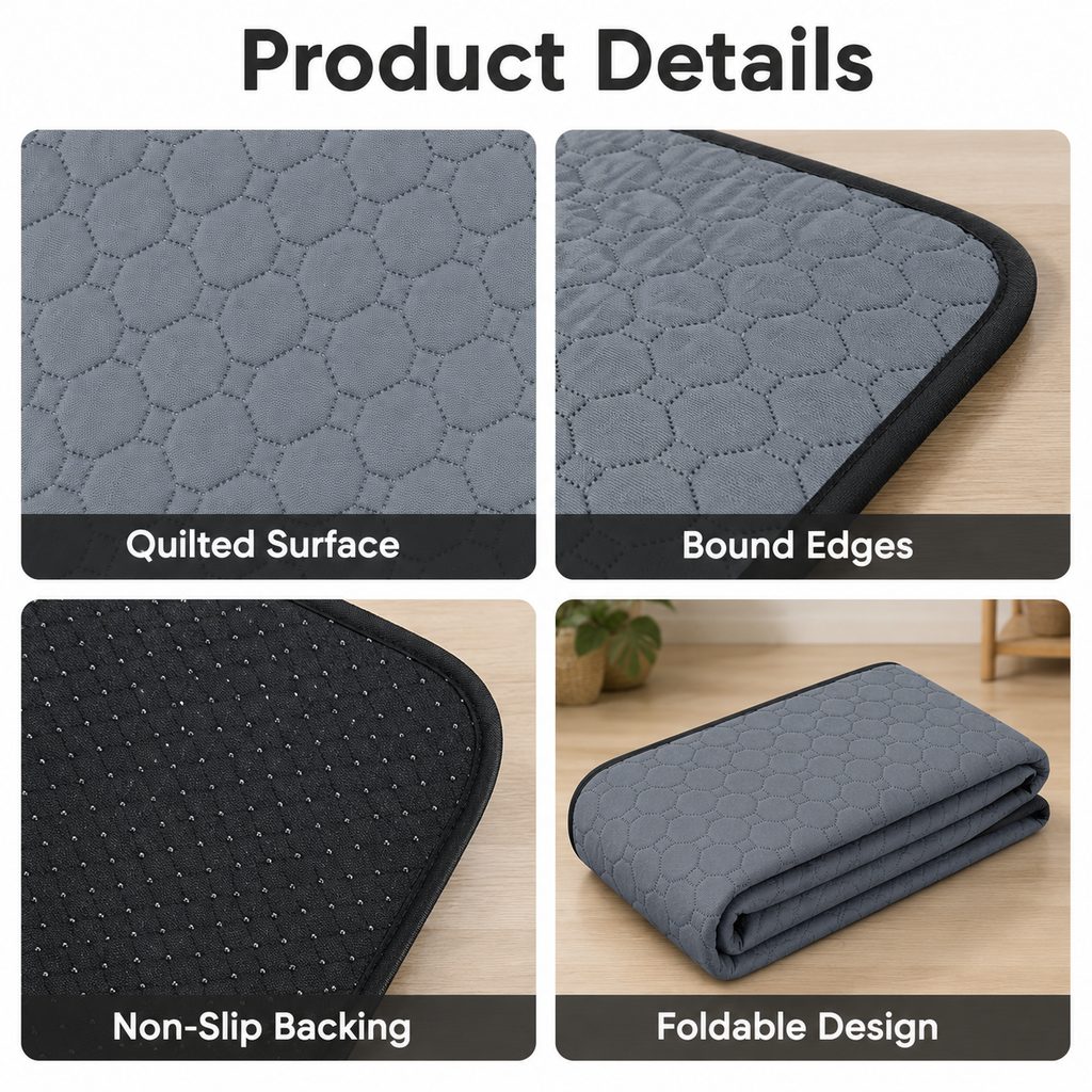 Paws in Awe Reusable Washable Pet Pee Pad for Cats & Dogs - Absorbent Non-Slip Floor Mat for Indoor Potty Training, Playpens & Crates image 9