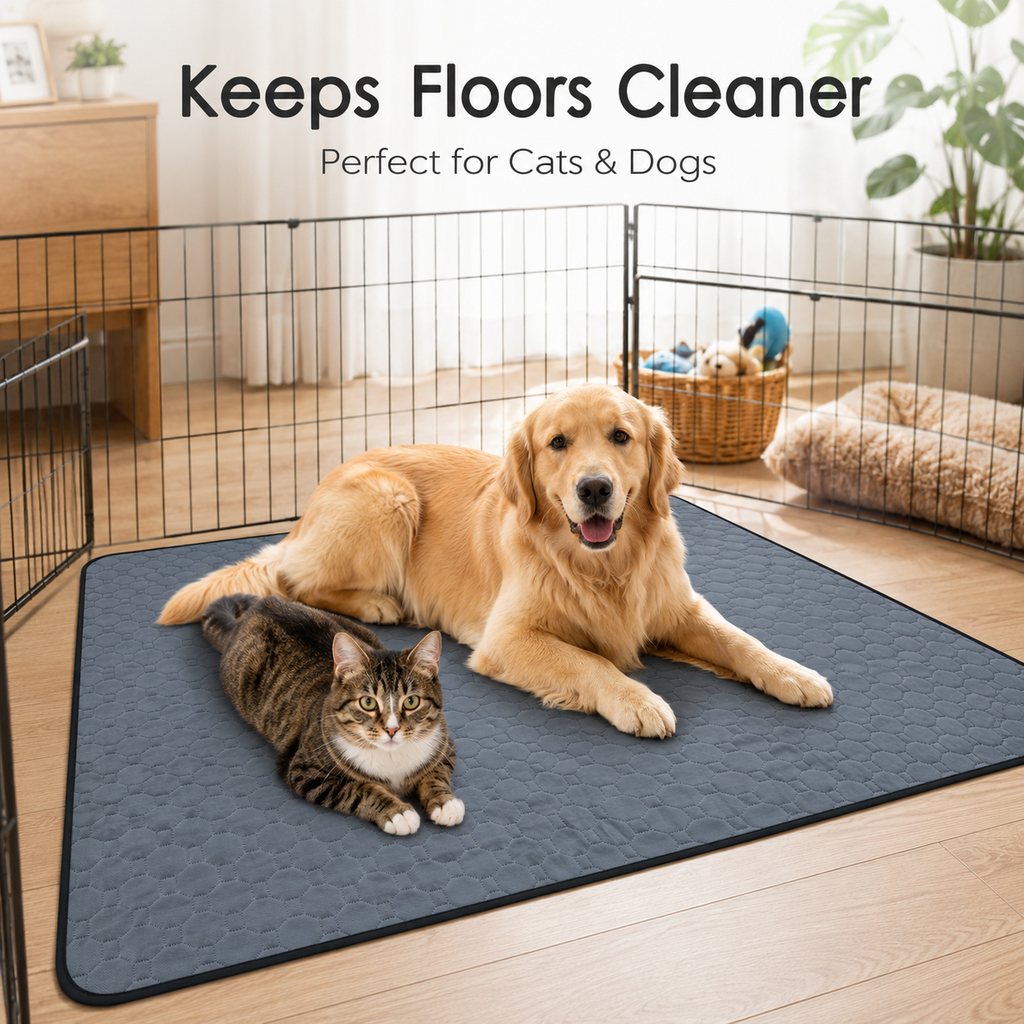 Paws in Awe Reusable Washable Pet Pee Pad for Cats & Dogs - Absorbent Non-Slip Floor Mat for Indoor Potty Training, Playpens & Crates image 5