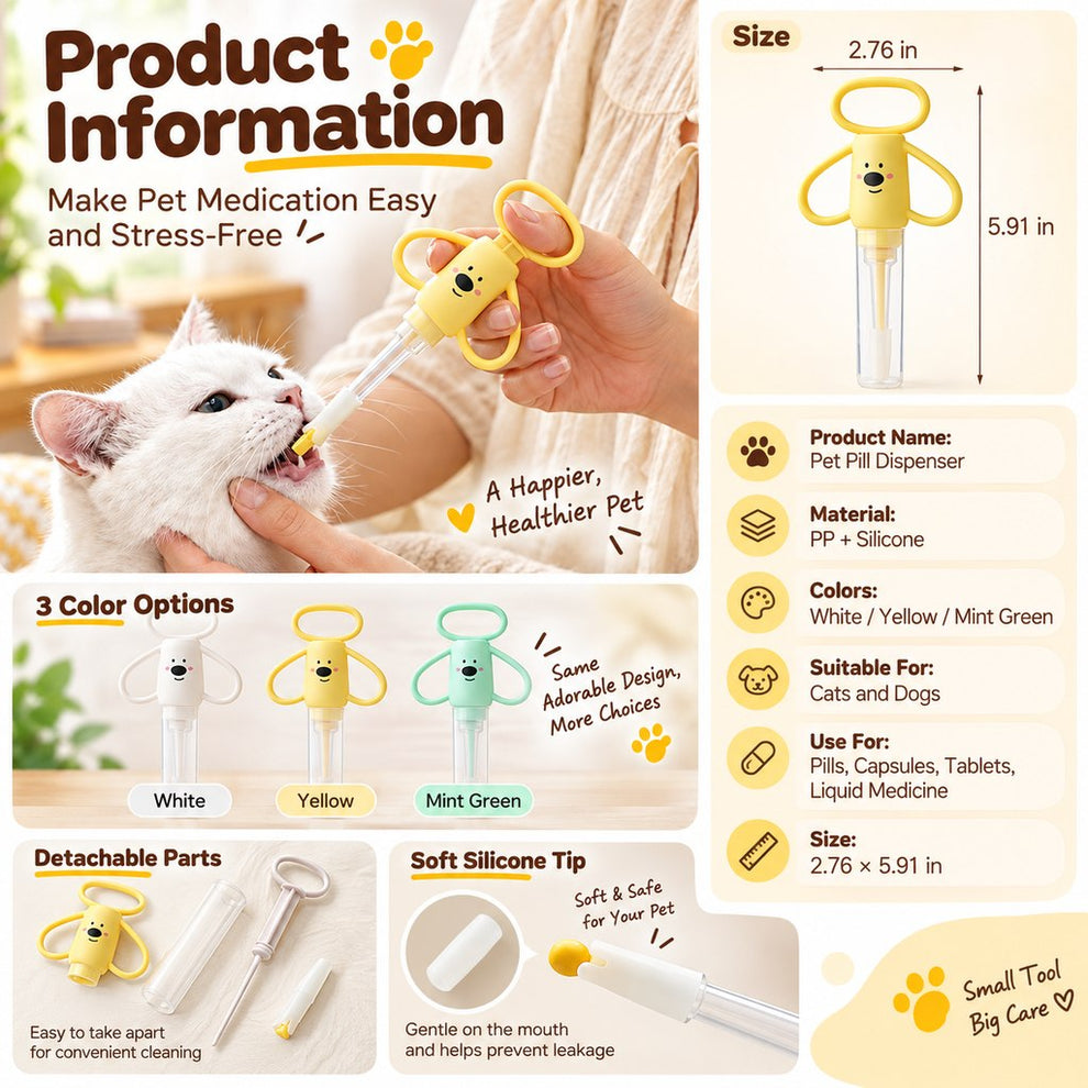 Paws in Awe Pet Pill Dispenser for Cats and Dogs - Easy At-Home Medicine Feeder with Soft Silicone Tips image 9