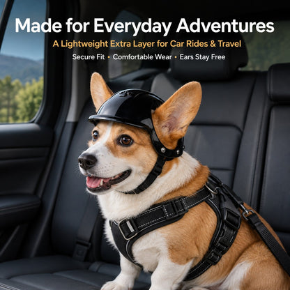 Paws in Awe Lightweight Pet Protective Helmet for Car Rides & Outdoor Adventures - Adjustable Open-Ear Head Guard for Cats & Small Dogs image 3