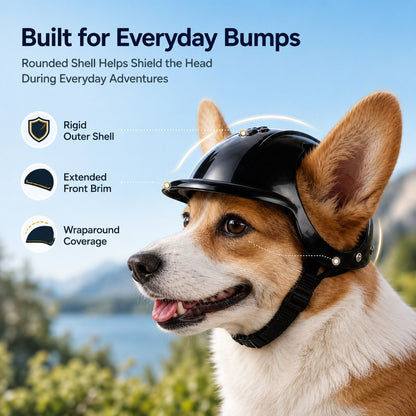Paws in Awe Lightweight Pet Protective Helmet for Car Rides & Outdoor Adventures - Adjustable Open-Ear Head Guard for Cats & Small Dogs image 5