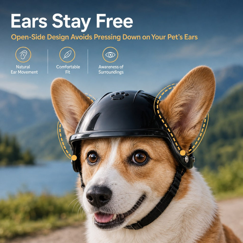Paws in Awe Lightweight Pet Protective Helmet for Car Rides & Outdoor Adventures - Adjustable Open-Ear Head Guard for Cats & Small Dogs image 9