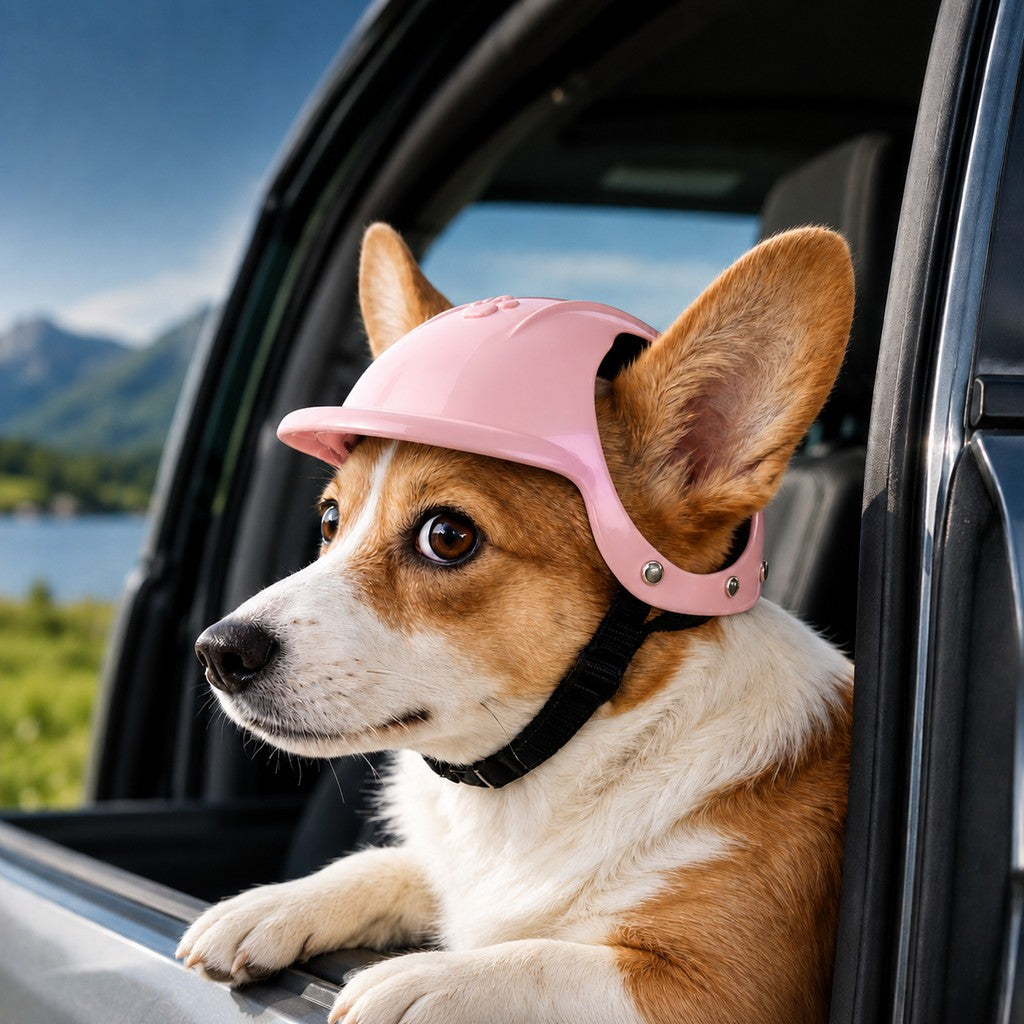 Paws in Awe Lightweight Pet Protective Helmet for Car Rides & Outdoor Adventures - Adjustable Open-Ear Head Guard for Cats & Small Dogs image 2