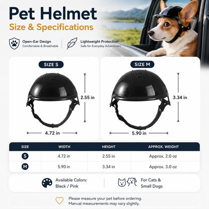 Paws in Awe Lightweight Pet Protective Helmet for Car Rides & Outdoor Adventures - Adjustable Open-Ear Head Guard for Cats & Small Dogs image 11