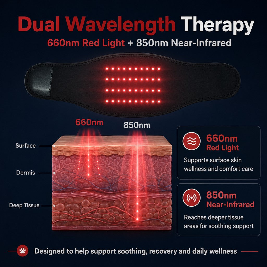 Paws in Awe Pet Red Light Therapy Belt for Dogs & Cats Neck, Waist & Abdomen Comfort Wrap image 5