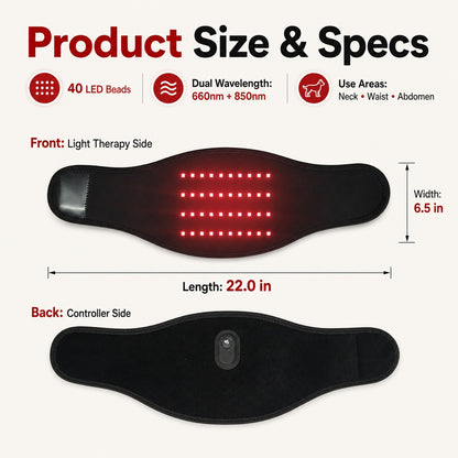 Paws in Awe Pet Red Light Therapy Belt for Dogs & Cats Neck, Waist & Abdomen Comfort Wrap image 6