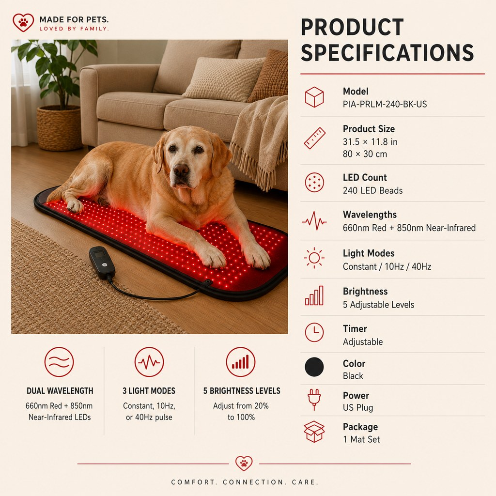 Paws in Awe Pet Red & Near-Infrared Light Wellness Mat