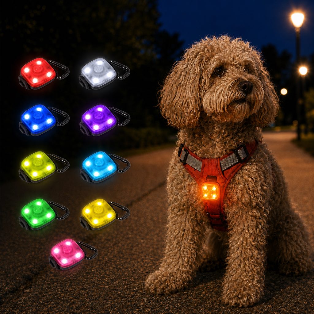 Paws in Awe Clip-On Pet Safety Light for Night Walks - Helps Dogs & Cats Stay Visible After Dark image 15