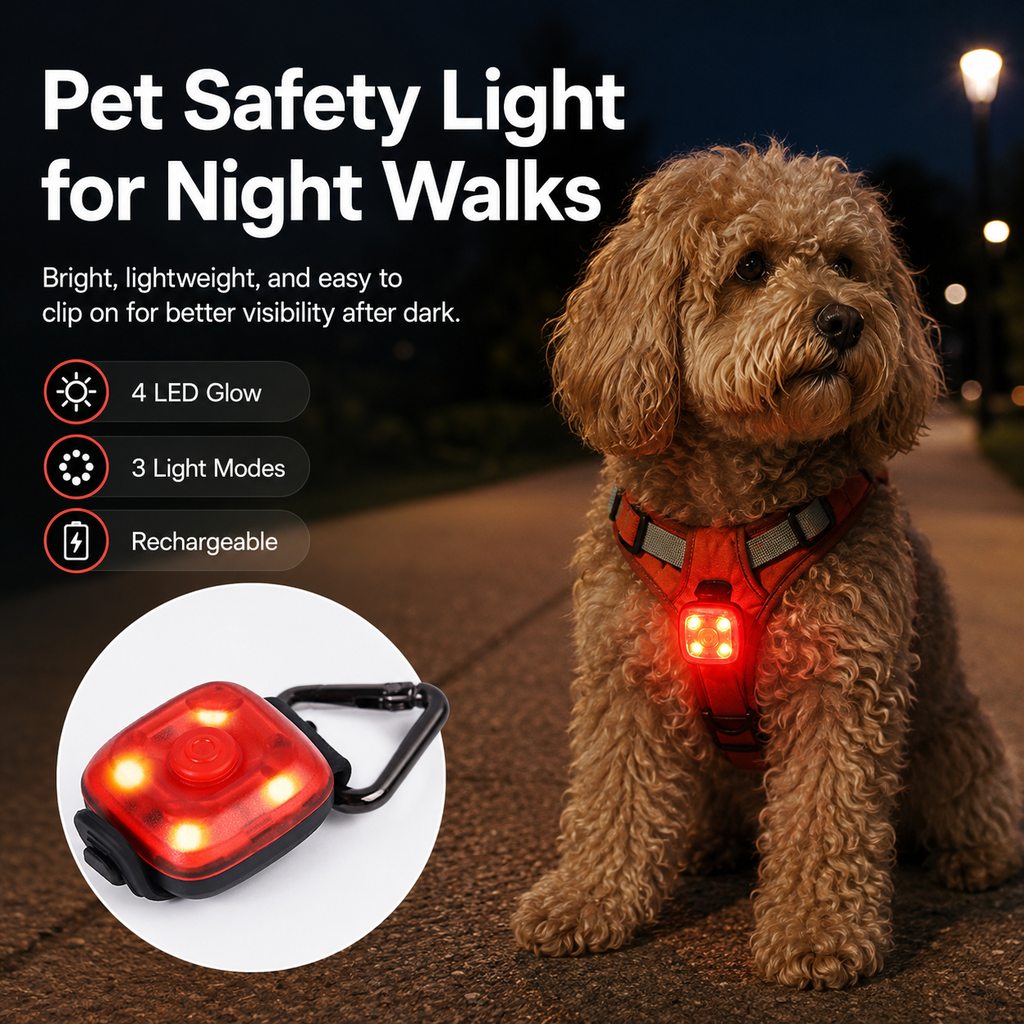 Paws in Awe Clip-On Pet Safety Light for Night Walks - Helps Dogs & Cats Stay Visible After Dark image 2