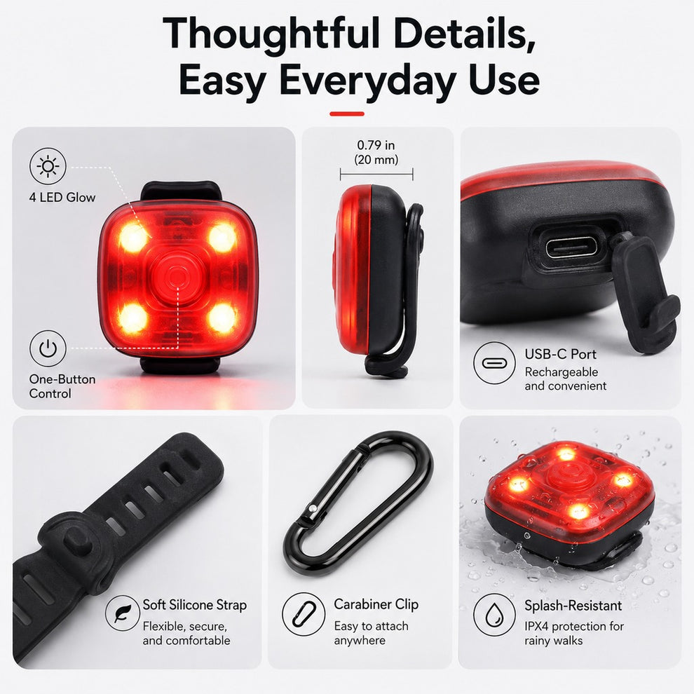 Paws in Awe Clip-On Pet Safety Light for Night Walks - Helps Dogs & Cats Stay Visible After Dark image 3