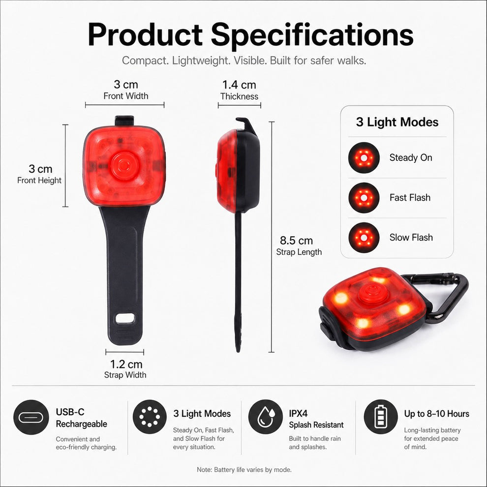 Paws in Awe Clip-On Pet Safety Light for Night Walks - Helps Dogs & Cats Stay Visible After Dark image 9