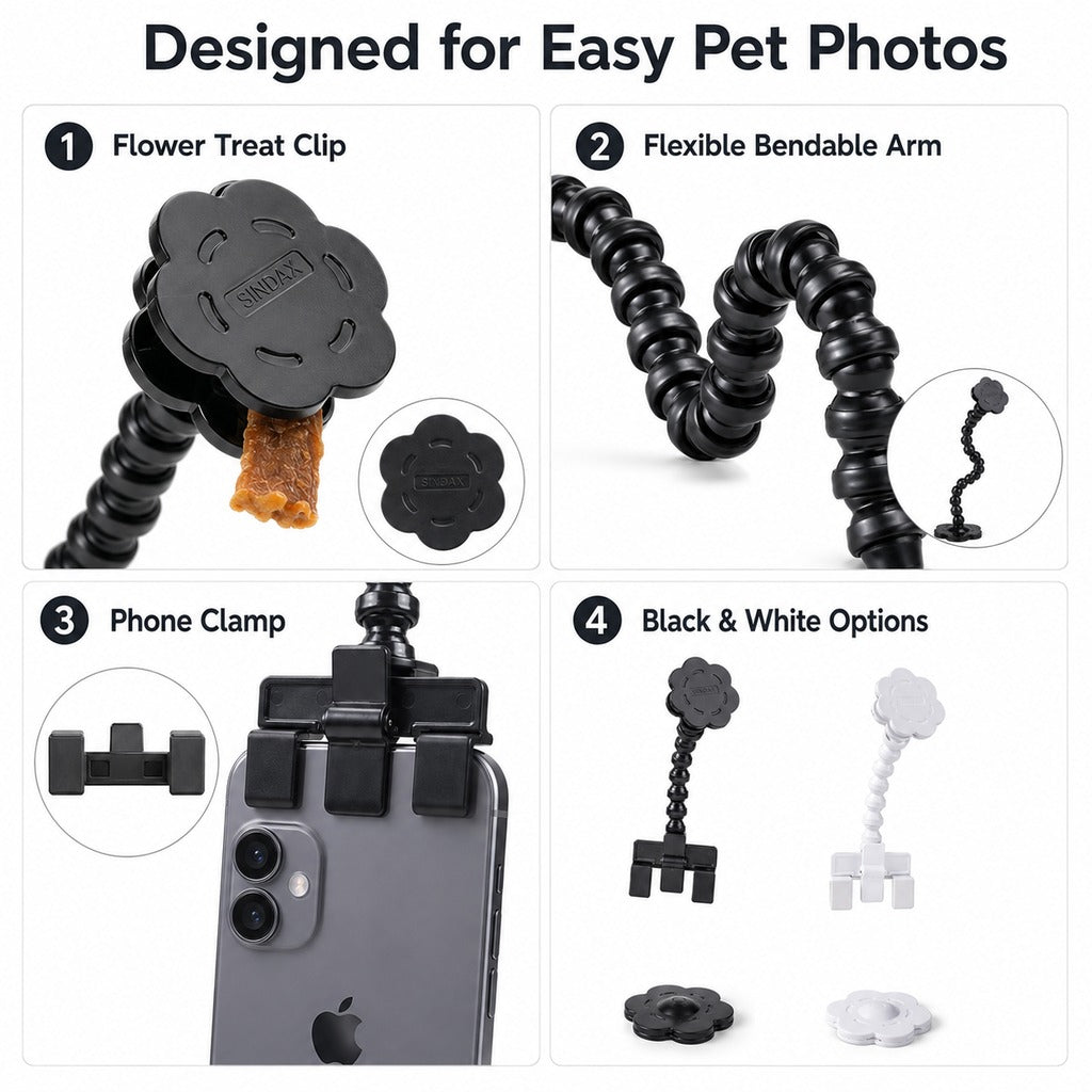 Paws in Awe Pet Selfie Clip for Cat & Dog Photos - Treat Holder Phone Attachment for Pets That Won't Look image 9