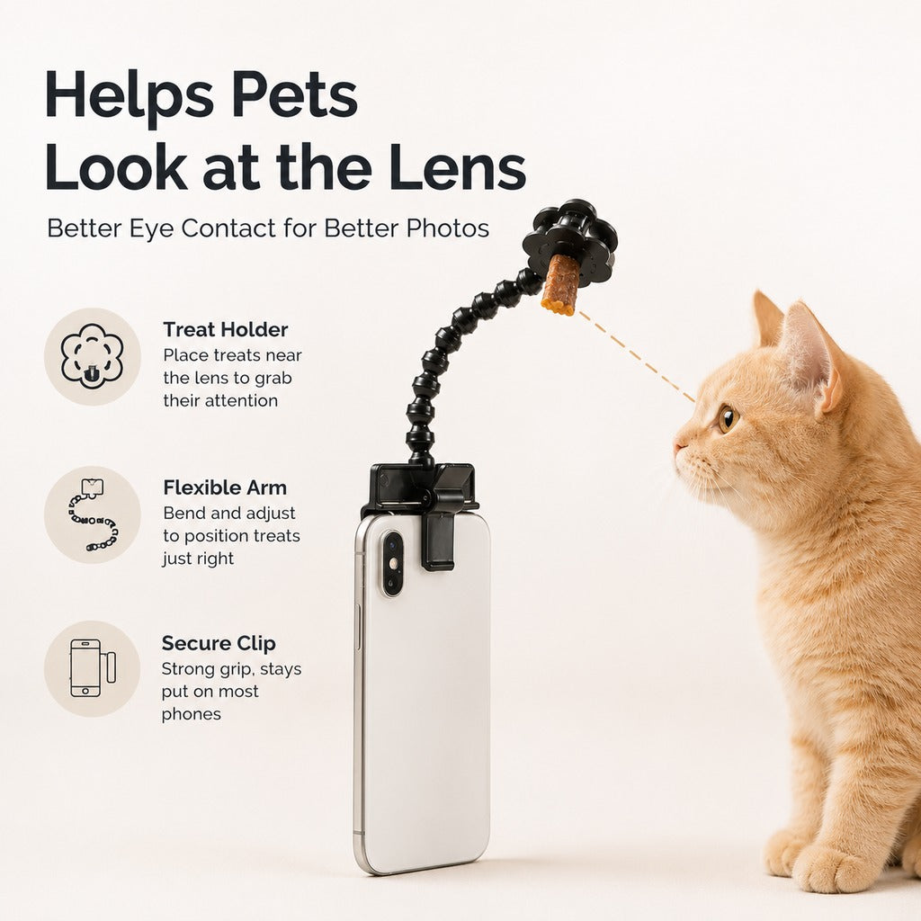 Paws in Awe Pet Selfie Clip for Cat & Dog Photos - Treat Holder Phone Attachment for Pets That Won't Look image 5