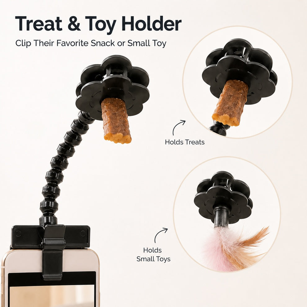 Paws in Awe Pet Selfie Clip for Cat & Dog Photos - Treat Holder Phone Attachment for Pets That Won't Look image 6