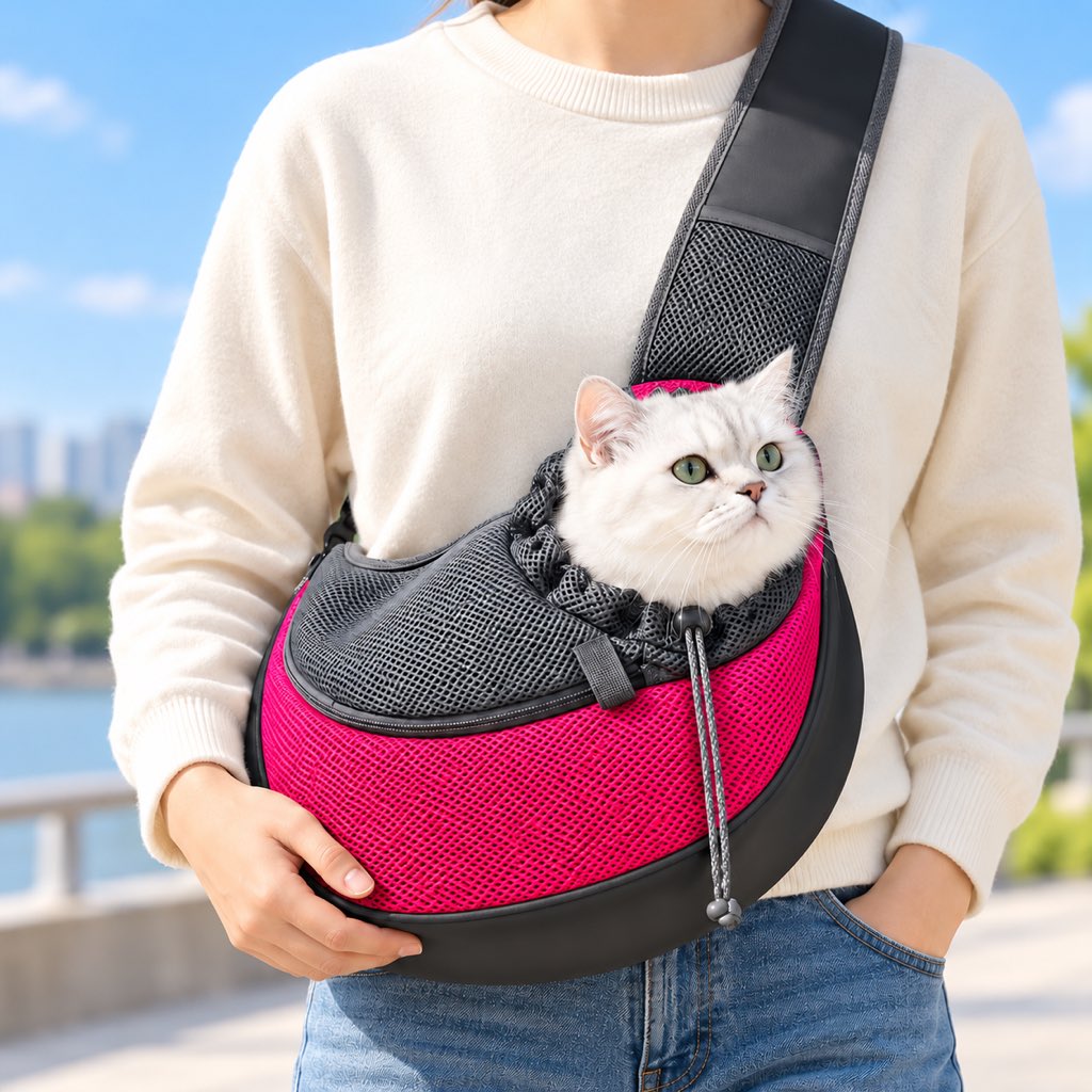 Rose Red pet sling carrier for cats and small dogs