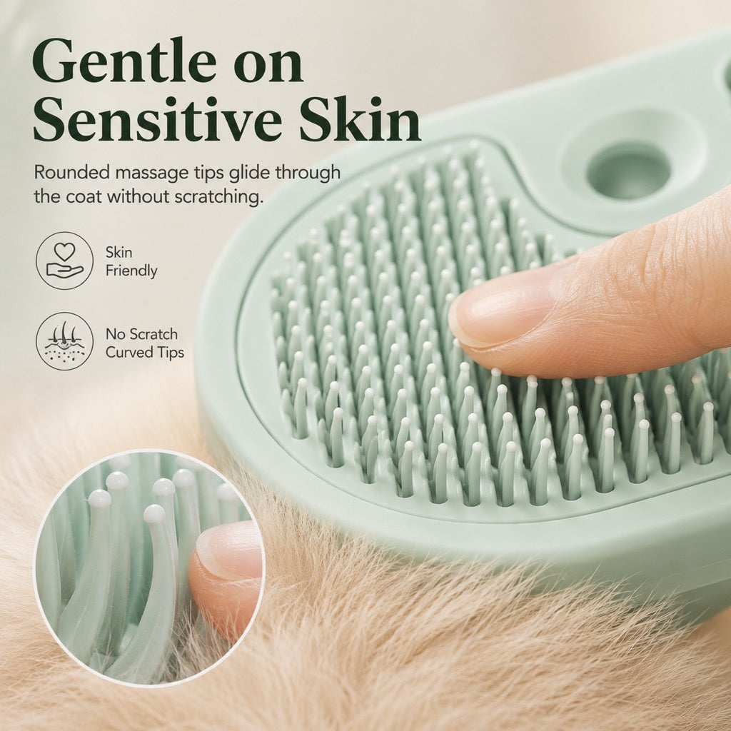 Paws in Awe Pet Spray Grooming Brush for Cats & Dogs - Gentle Mist De-Shedding Comb for Loose Fur, Flying Hair & Daily Coat Care image 4