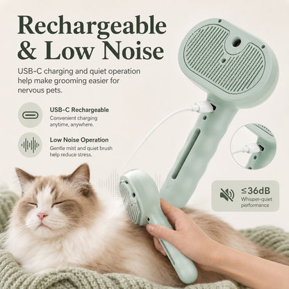 Paws in Awe Pet Spray Grooming Brush for Cats & Dogs - Gentle Mist De-Shedding Comb for Loose Fur, Flying Hair & Daily Coat Care image 6