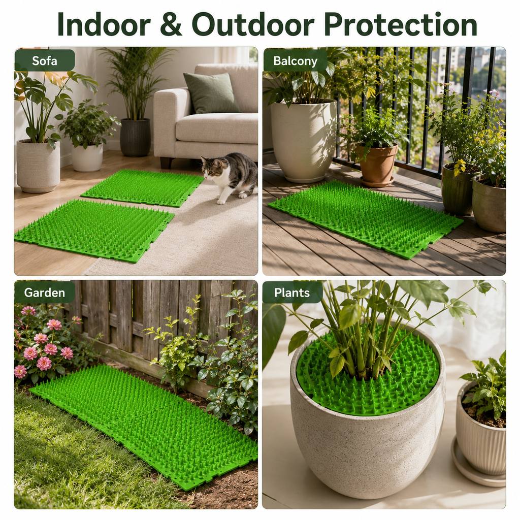 Paws in Awe 2-Pack Green Cut-to-Fit Cat Deterrent Mat for Sofas, Plants & Balconies - Helps Protect Furniture from Scratching, Digging & Curious Paws image 7