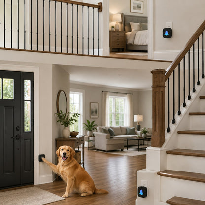Paws in Awe Wireless Dog Doorbell for Potty Training - Self-Powered Paw Button & Plug-In Chime to Help Dogs Ask to Go Outside image 12