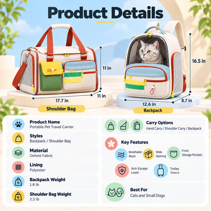 Pet travel carrier dimensions materials features and carry options