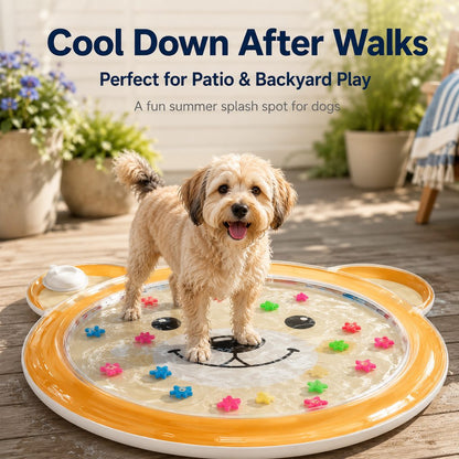 Paws in Awe Pet Splash Water Mat for Cats & Dogs – Cooling Summer Play Pad for Bored Pets image 3