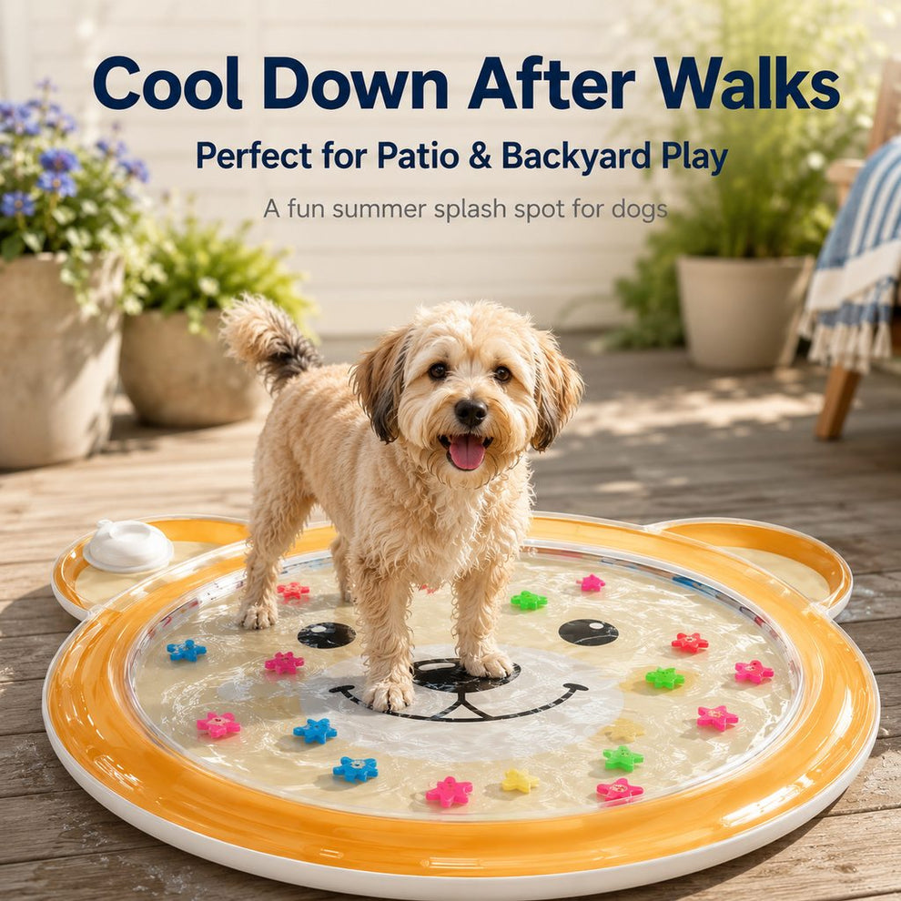 Paws in Awe Pet Splash Water Mat for Cats & Dogs – Cooling Summer Play Pad for Bored Pets image 3