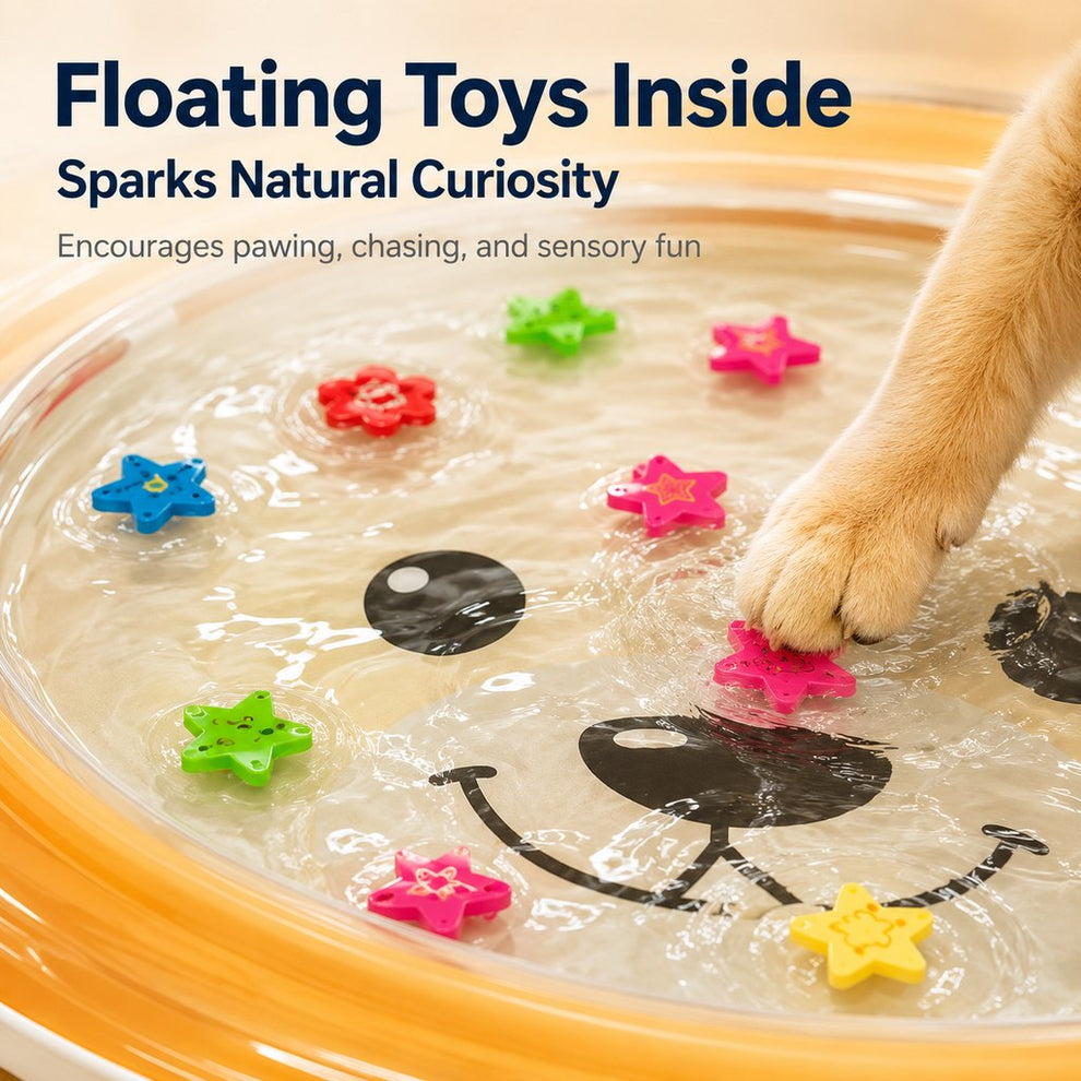 Paws in Awe Pet Splash Water Mat for Cats & Dogs – Cooling Summer Play Pad for Bored Pets image 4