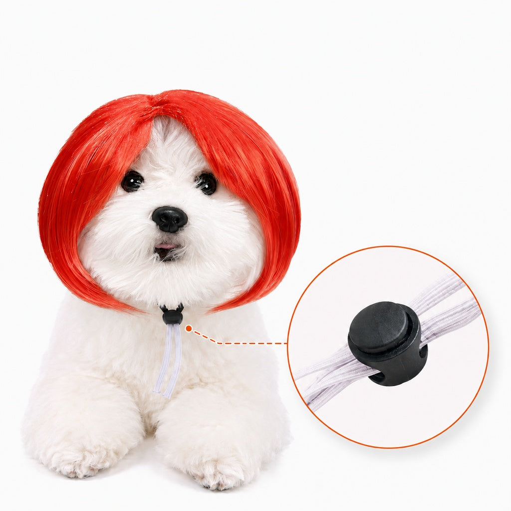 Paws in Awe Funny Short Bob Pet Wig for Photos & Parties - Easy Costume Prop for Cats & Small Dogs image 12
