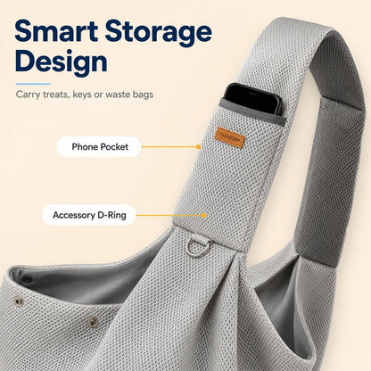 Paws in Awe Crossbody Pet Sling Carrier for Small Dogs & Cats - Breathable Hands-Free Travel Bag for Walks, Errands & Vet Visits image 8