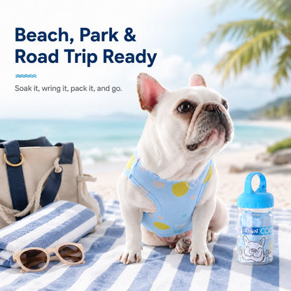 Pink French Bulldog cooling vest with cute dog print