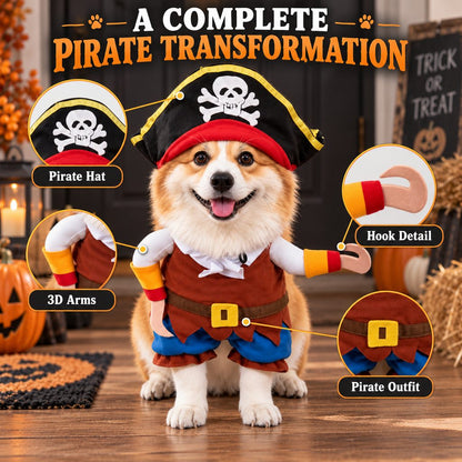 Pirate dog costume for trick-or-treat walks